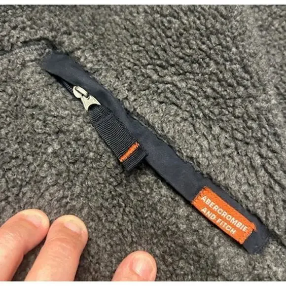 Vintage Abercrombie Weatherwear Gray Full Zip Fleece Mens Jacket Size M - Picture 4 of 10